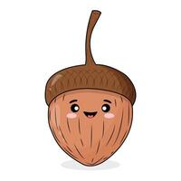 A brown acorn, a cartoon image of the Merry Acorn. vector
