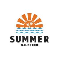 summer beach logo design concept idea vector