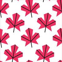 Red autumn maple leaves seamless pattern background vector