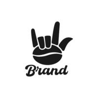 image of hands forming a rocker pose with coffee beans vector