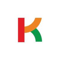 letter k colorful lines simple logo vector