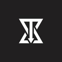 letter ta arrow linked triangles simple logo vector