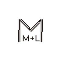 letter ml simple pixel geometric motion abstract logo vector