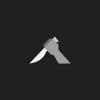 hand knifes shadow flat 3d gradient symbol vector