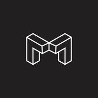 letter rm simple linear frame logo vector