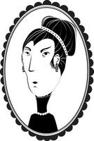 Victorian portrait in black and white vector