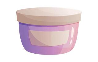 isolated cartoon illustration of a jar with a lid with a cream or beauty product. vector
