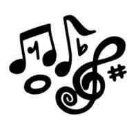 note doodle simple outline set on white background. vector