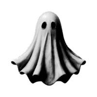 Halftone ghost, Halloween collage element. Isolated on a white background. vector