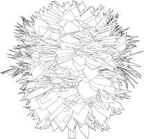3D illustration of tree and plant vector