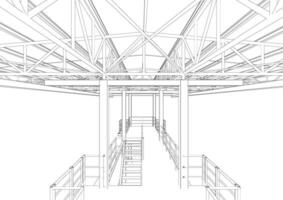 3D illustration of building structure vector