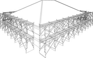 3D illustration of building and construction vector
