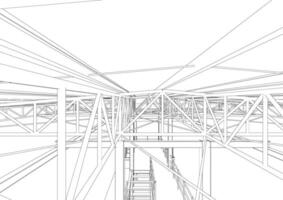 3D illustration of building structure vector