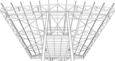 3D illustration of building structure vector