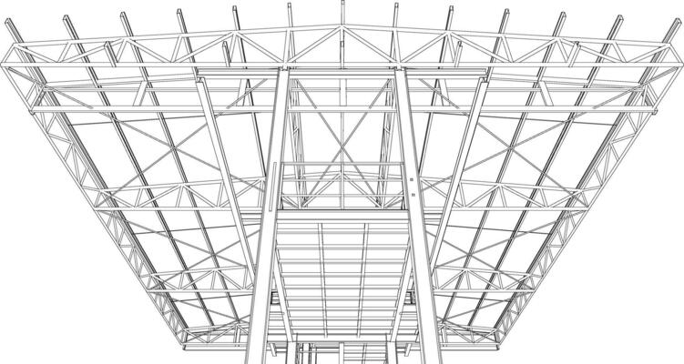 3D illustration of building structure