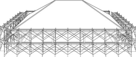 3D illustration of building and construction vector