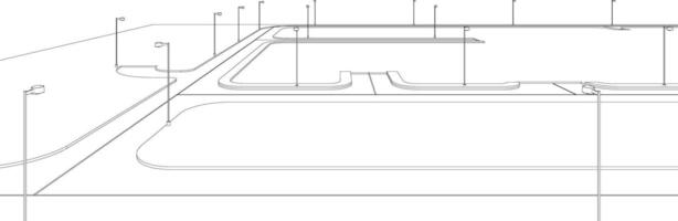 3D illustration of building structure vector
