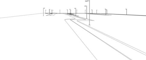 3D illustration of building structure vector