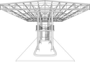 3D illustration of building structure vector