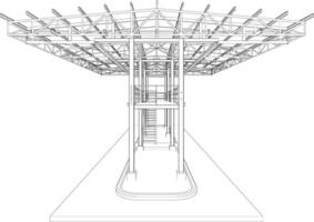 3D illustration of building structure vector