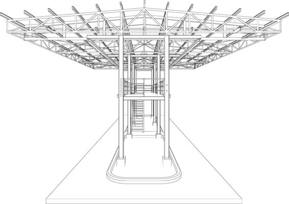 3D illustration of building structure