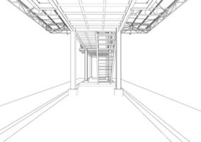 3D illustration of building structure vector