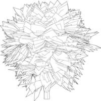3D illustration of tree and plant vector