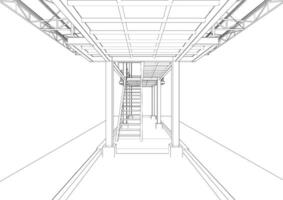 3D illustration of building structure vector