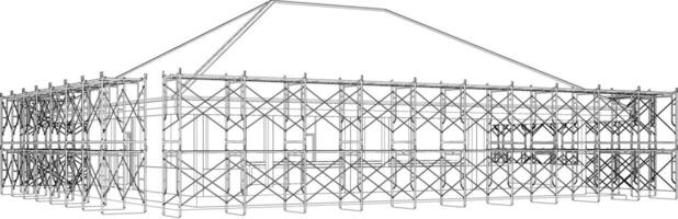 3D illustration of building and construction vector