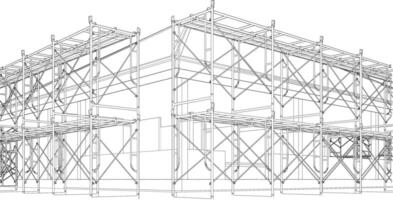 3D illustration of building and construction vector
