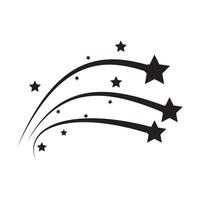 Shooting star icon. Flying comet with tail. Shooting Star Silhouette. Abstract silhouette of shooting star. Stars and stripes. Abstract fantasy galaxy element. illustration. vector