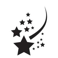 Shooting stars icon set. Abstract silhouette of shooting star. Flying comet with tail, Stars and stripes. Falling stars set icon meteorites or comets. illustration. vector