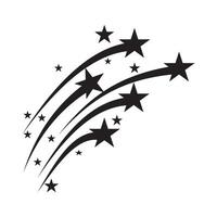 Shooting star icon. Flying comet with tail. Abstract silhouette of shooting star. Shooting Star Silhouette. Stars and stripes. Abstract fantasy galaxy element. illustration. vector