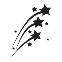 Shooting stars icon silhouette set. Abstract silhouette of shooting star. Falling stars set icon meteorites. Flying comet with tail, Stars abstract galaxy element. illustration. vector