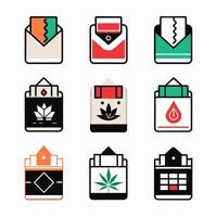 A collection of envelope icons featuring various types of envelopes vector