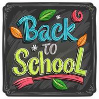 A blackboard displaying the words back to school vector
