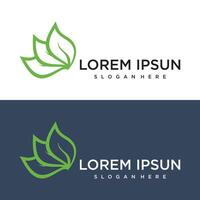 Gradient rounded leaf logo abstract business vector