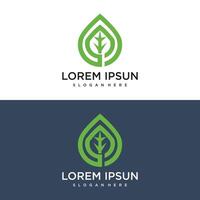 Gradient rounded leaf logo abstract business vector