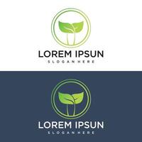 Gradient rounded leaf logo abstract business vector
