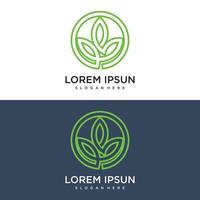 Gradient rounded leaf logo abstract business vector