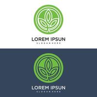 Gradient rounded leaf logo abstract business vector