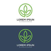 Gradient rounded leaf logo abstract business vector