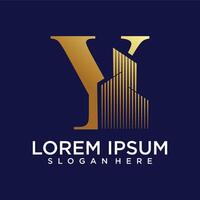 initial monogram logo for real estate with home shape creative design vector