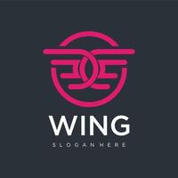 Wings Logo abstract, Flying Airlines simple logo design vector