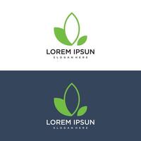 Gradient rounded leaf logo abstract business vector