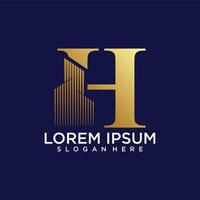 initial monogram logo for real estate with home shape creative design vector