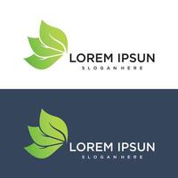 Gradient rounded leaf logo abstract business vector