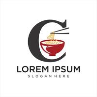 fideos logo con un sencillo y minimalista estilo vector