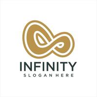 Endless infinity loop with unique art style symbol, conceptual special logo template vector