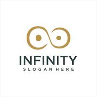 Endless infinity loop with unique art style symbol, conceptual special logo template vector